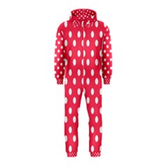 Hot Pink Polka Dots Hooded Jumpsuit (kids) by GardenOfOphir