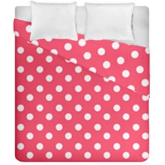 Hot Pink Polka Dots Duvet Cover (double Size)