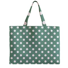 Mint Green Polka Dots Zipper Tiny Tote Bags