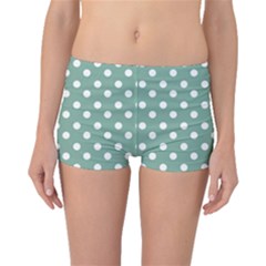 Mint Green Polka Dots Boyleg Bikini Bottoms by GardenOfOphir