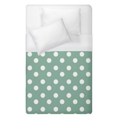 Mint Green Polka Dots Duvet Cover Single Side (single Size) by GardenOfOphir