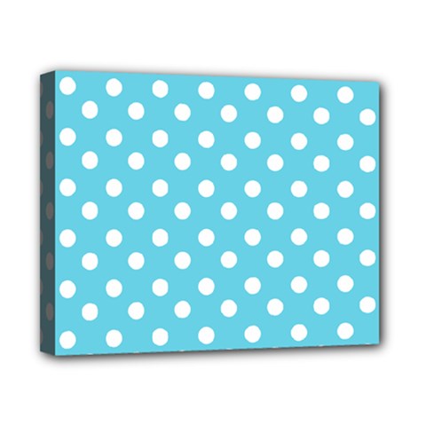 Sky Blue Polka Dots Canvas 10  X 8 