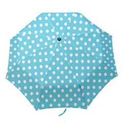 Sky Blue Polka Dots Folding Umbrellas