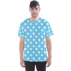 Sky Blue Polka Dots Men s Sport Mesh Tees