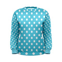 Sky Blue Polka Dots Women s Sweatshirts by GardenOfOphir