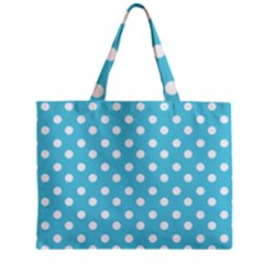 Sky Blue Polka Dots Zipper Tiny Tote Bags by GardenOfOphir