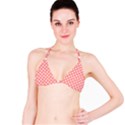 Coral And White Polka Dots Bikini Tops View1