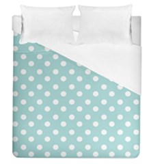 Blue And White Polka Dots Duvet Cover Single Side (full/queen Size)