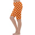 Orange And White Polka Dots Cropped Leggings View2