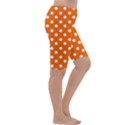 Orange And White Polka Dots Cropped Leggings View3