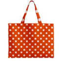 Orange And White Polka Dots Zipper Tiny Tote Bags View1