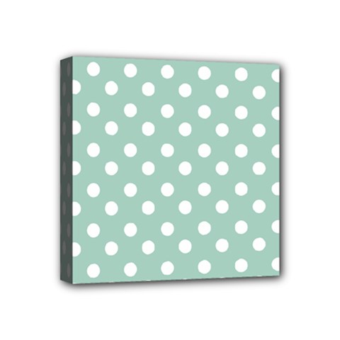 Light Blue And White Polka Dots Mini Canvas 4  X 4 