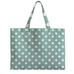 Light Blue And White Polka Dots Zipper Tiny Tote Bags