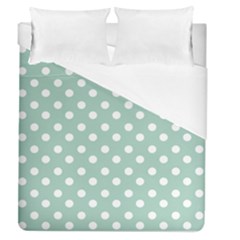 Light Blue And White Polka Dots Duvet Cover Single Side (full/queen Size)