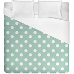 Light Blue And White Polka Dots Duvet Cover Single Side (kingsize)