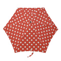 Indian Red Polka Dots Mini Folding Umbrellas