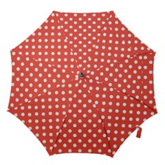 Indian Red Polka Dots Hook Handle Umbrellas (small) by GardenOfOphir