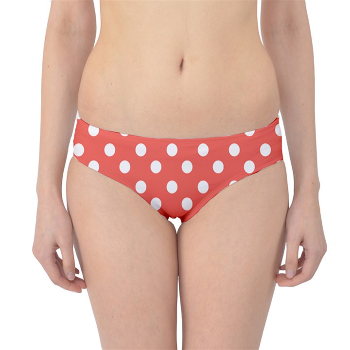 Indian Red Polka Dots Hipster Bikini Bottoms