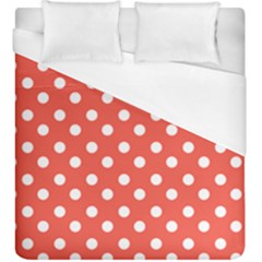 Indian Red Polka Dots Duvet Cover Single Side (kingsize)