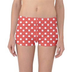 Indian Red Polka Dots Reversible Boyleg Bikini Bottoms