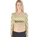 Mint Polka And White Polka Dots Long Sleeve Crop Top View1