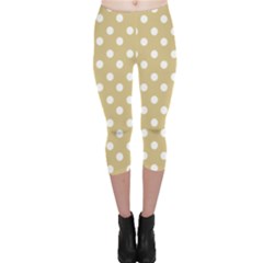 Mint Polka And White Polka Dots Capri Leggings