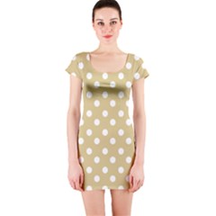 Mint Polka And White Polka Dots Short Sleeve Bodycon Dresses