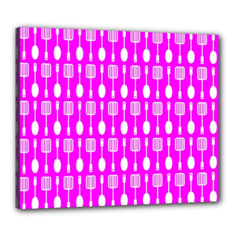 Purple Spatula Spoon Pattern Canvas 24  X 20 