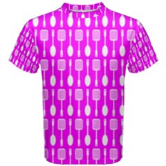 Purple Spatula Spoon Pattern Men s Cotton Tees by GardenOfOphir