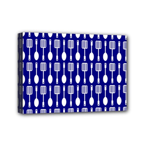 Indigo Spatula Spoon Pattern Mini Canvas 7  X 5 