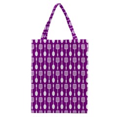 Magenta Spatula Spoon Pattern Classic Tote Bags by GardenOfOphir