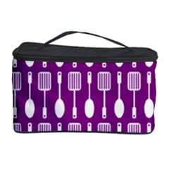 Magenta Spatula Spoon Pattern Cosmetic Storage Cases by GardenOfOphir