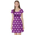 Magenta Spatula Spoon Pattern Short Sleeve Skater Dresses View1