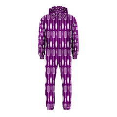 Magenta Spatula Spoon Pattern Hooded Jumpsuit (kids) by GardenOfOphir