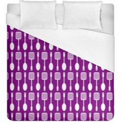 Magenta Spatula Spoon Pattern Duvet Cover Single Side (kingsize) by GardenOfOphir