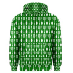 Green And White Kitchen Utensils Pattern Men s Zipper Hoodies