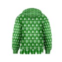 Green And White Kitchen Utensils Pattern Kids Zipper Hoodies View2