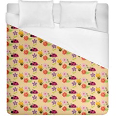 Colorful Ladybug Bess And Flowers Pattern Duvet Cover Single Side (kingsize)