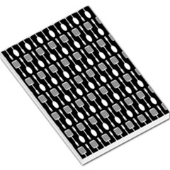 Black And White Spatula Spoon Pattern Large Memo Pads