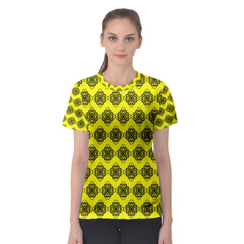 Abstract Knot Geometric Tile Pattern Women s Sport Mesh Tees by GardenOfOphir