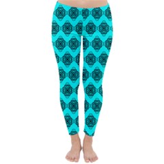 Abstract Knot Geometric Tile Pattern Winter Leggings