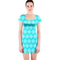 Abstract Knot Geometric Tile Pattern Short Sleeve Bodycon Dresses by GardenOfOphir