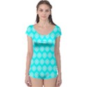 Abstract Knot Geometric Tile Pattern Short Sleeve Leotard View1