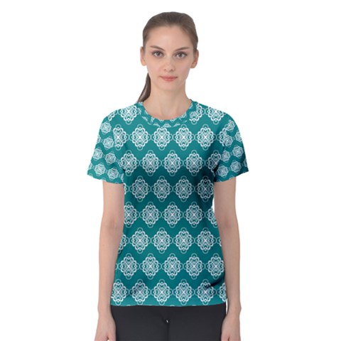 Abstract Knot Geometric Tile Pattern Women s Sport Mesh Tees by GardenOfOphir