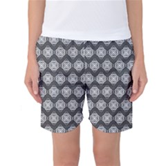 Abstract Knot Geometric Tile Pattern Women s Basketball Shorts by GardenOfOphir