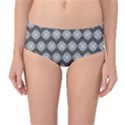 Abstract Knot Geometric Tile Pattern Mid-Waist Bikini Bottoms View1