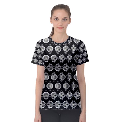 Abstract Knot Geometric Tile Pattern Women s Sport Mesh Tees by GardenOfOphir