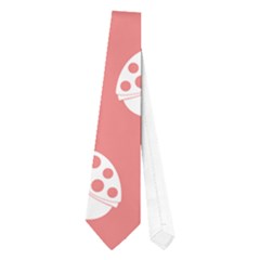 Coral And White Lady Bug Pattern Neckties (one Side)  by GardenOfOphir