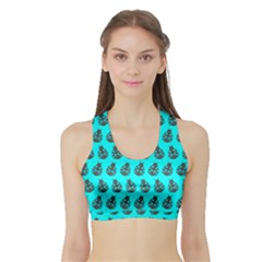 Ladybug Vector Geometric Tile Pattern Women s Sports Bra With Border by GardenOfOphir