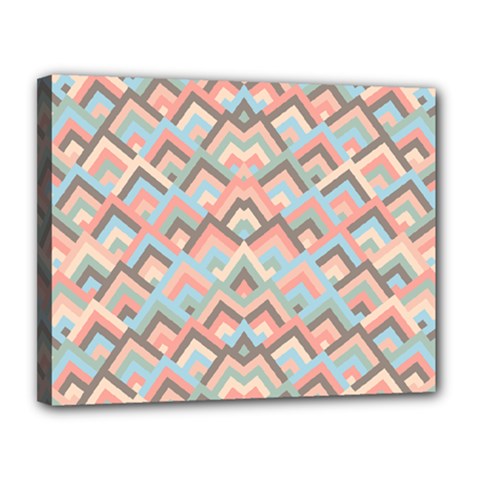 Trendy Chic Modern Chevron Pattern Canvas 14  X 11 